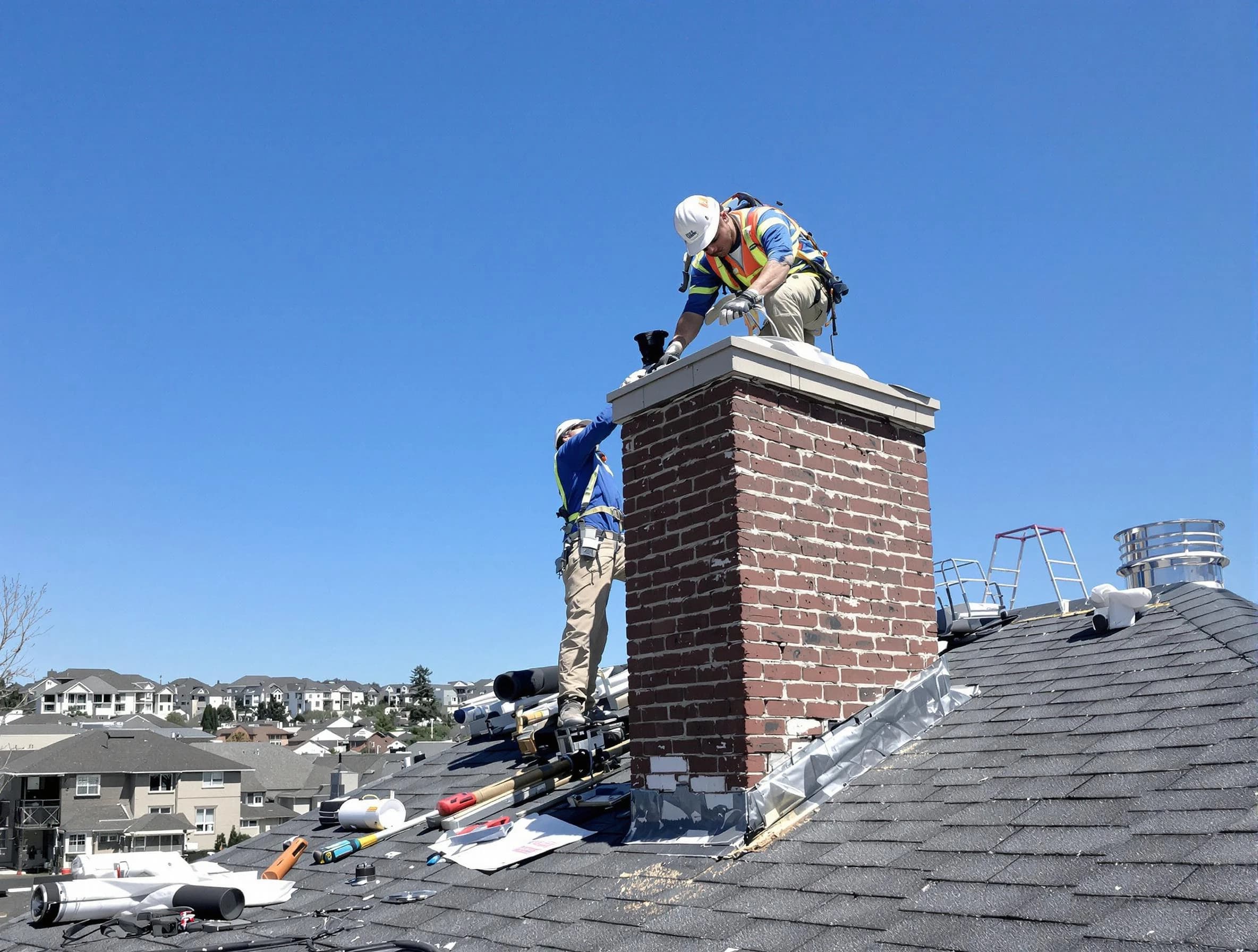 Avondale Chimney Sweep repairing a chimney crown in Avondale, AZ