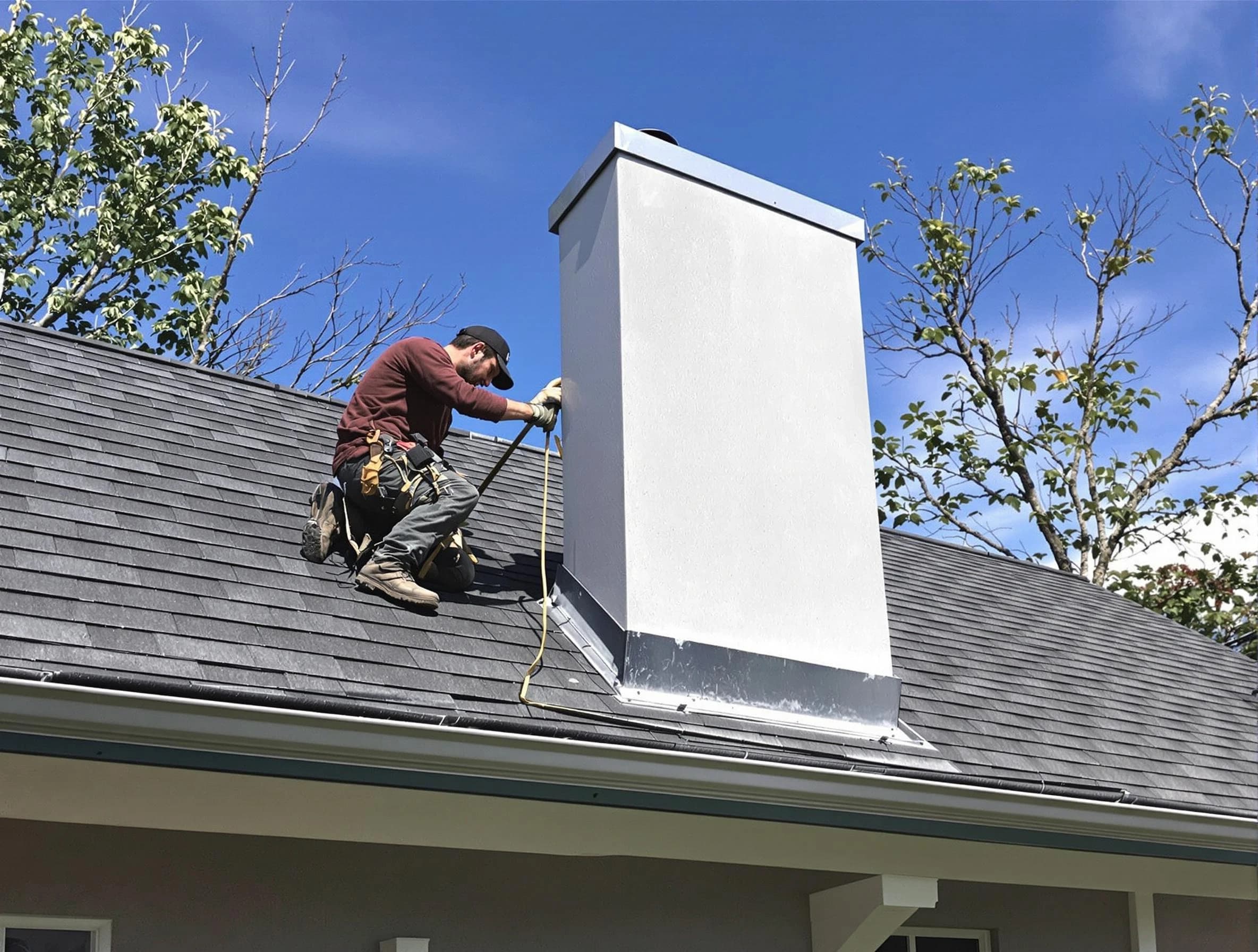 Avondale Chimney Sweep team member finishing chimney construction in Avondale, AZ