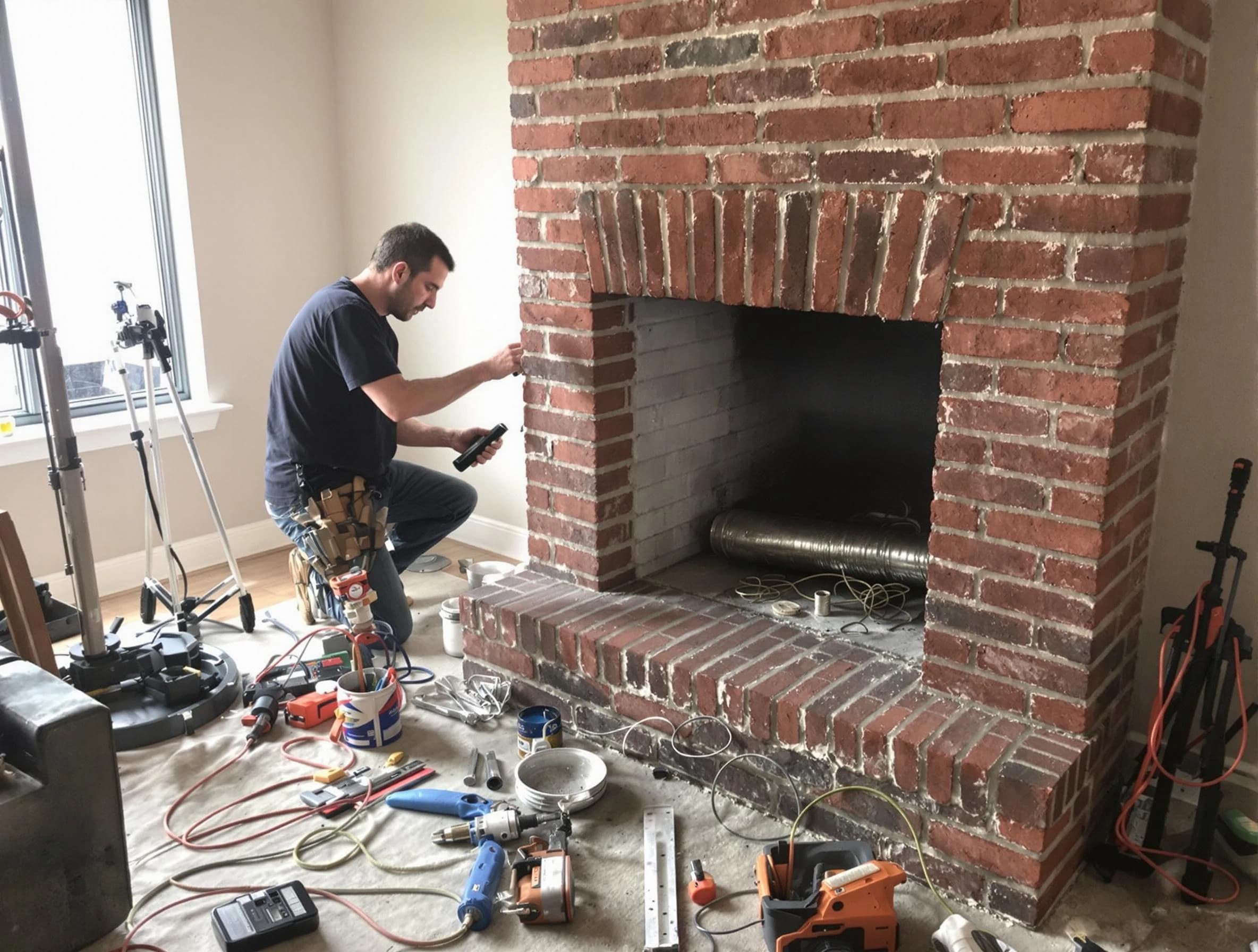 Avondale Chimney Sweep specialist finalizing chimney liner service in Avondale, AZ