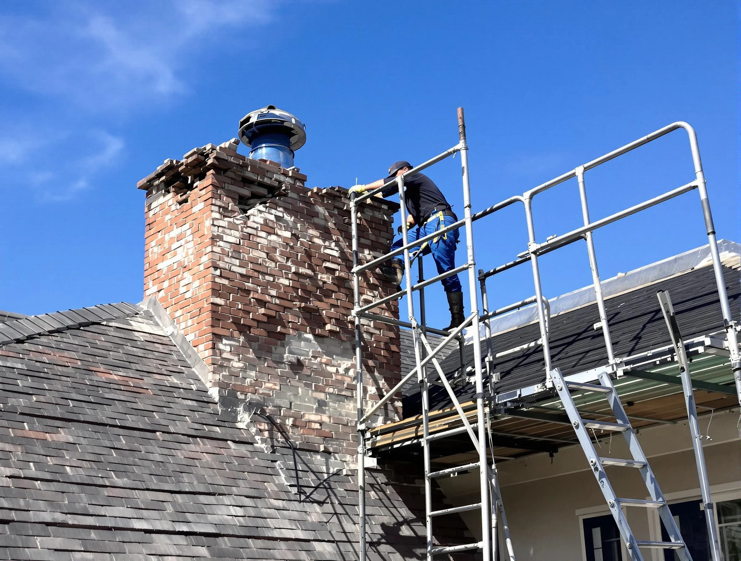 Rebuilding a chimney structure by Avondale Chimney Sweep in Avondale, AZ