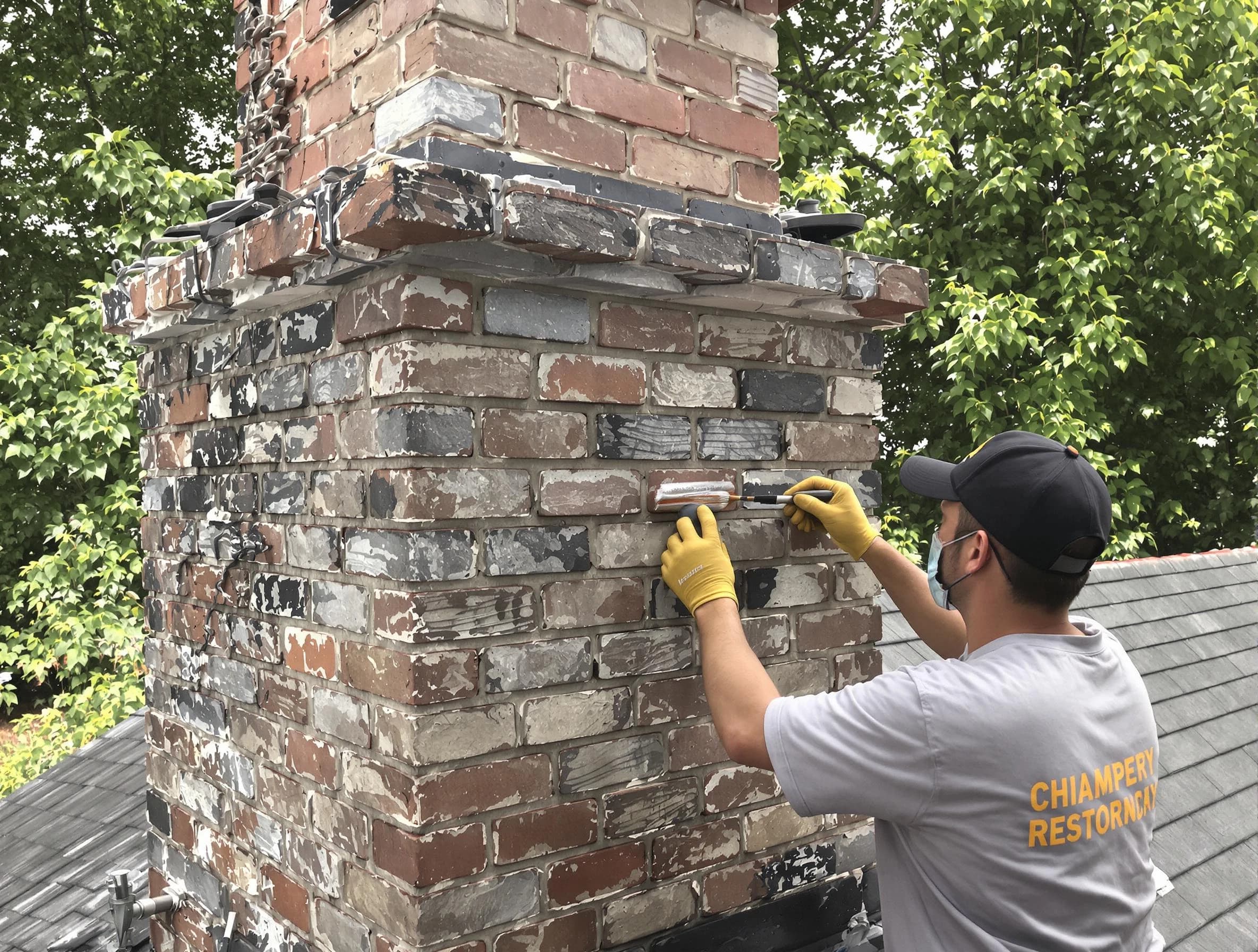 In-progress chimney restoration by Avondale Chimney Sweep in Avondale, AZ