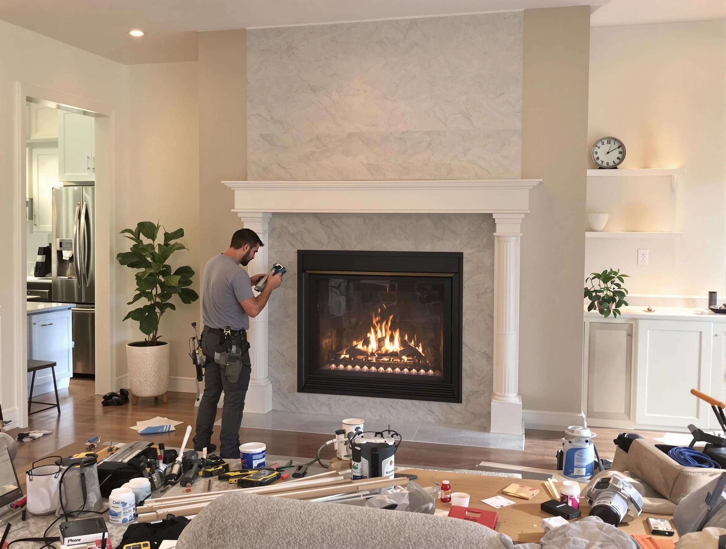 Newly installed fireplace by Avondale Chimney Sweep in Avondale, AZ