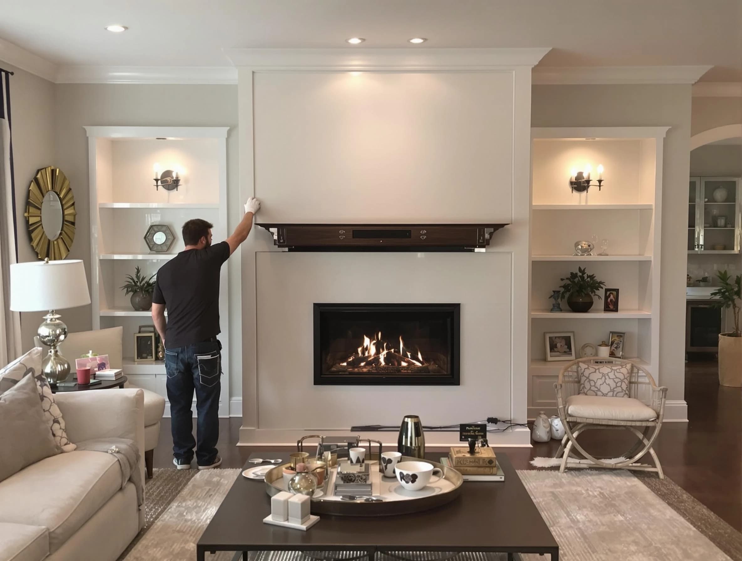 Avondale Chimney Sweep installing a new fireplace in Avondale, AZ