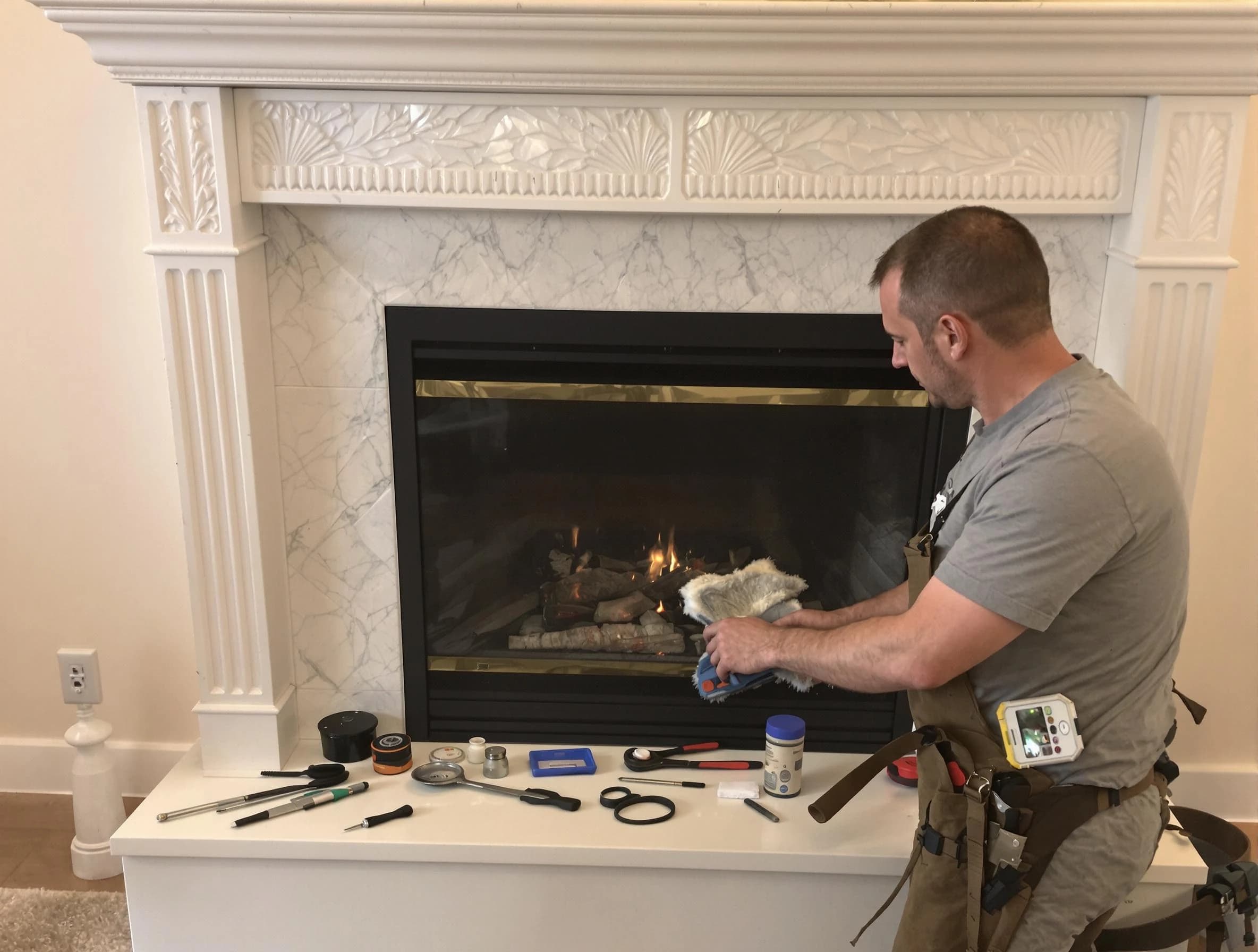 Avondale Chimney Sweep performing fireplace maintenance in Avondale, AZ