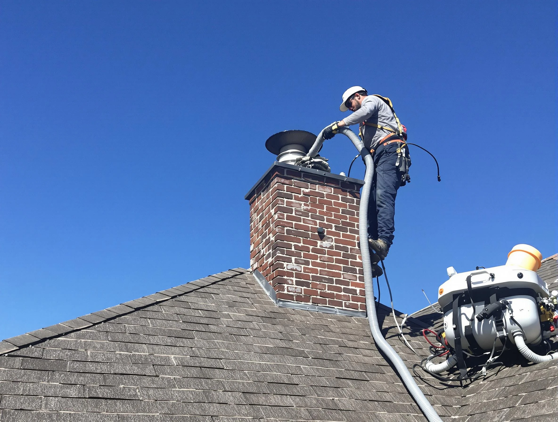 Dedicated Avondale Chimney Sweep team member cleaning a chimney in Avondale, AZ