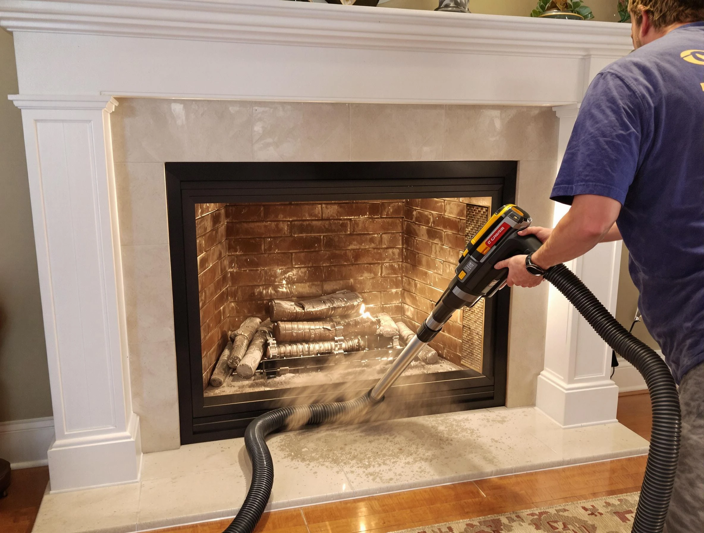 Fireplace cleaning performed by Avondale Chimney Sweep in Avondale, AZ